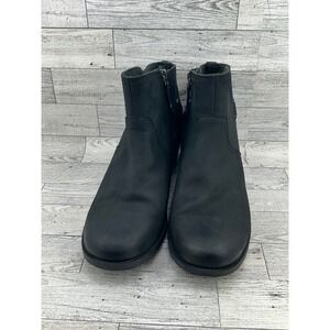 Teva Black Leather‎ Side Zip Ankle Boots Womens Size 10